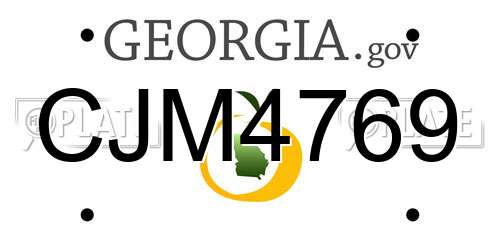 CJM4769 Georgia License Plate