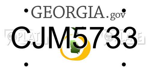 CJM5733 Georgia License Plate