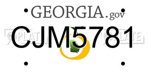 CJM5781 Georgia License Plate