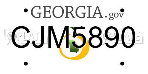 CJM5890 Georgia License Plate