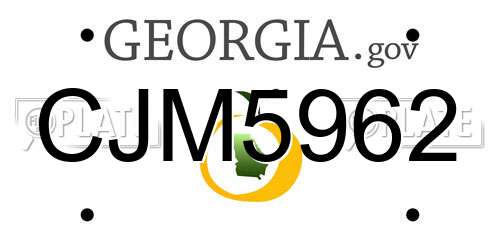 CJM5962 Georgia License Plate