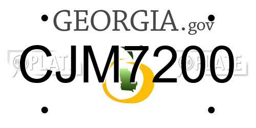 CJM7200 Georgia License Plate