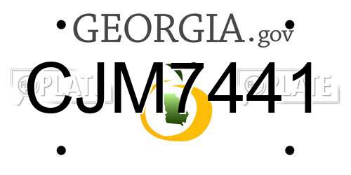 CJM7441 Georgia License Plate
