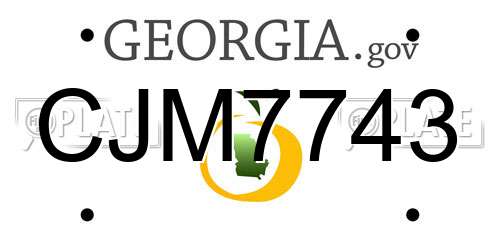 CJM7743 Georgia License Plate