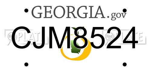 CJM8524 Georgia License Plate
