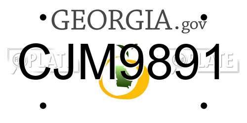 CJM9891 Georgia License Plate