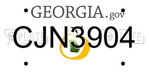 CJN3904 Georgia License Plate