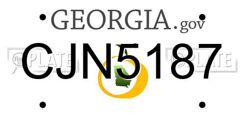 CJN5187 Georgia License Plate