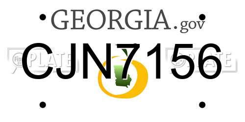 CJN7156 Georgia License Plate