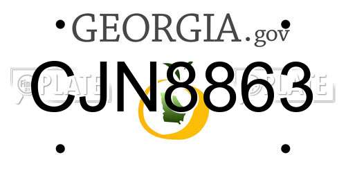 CJN8863 Georgia License Plate