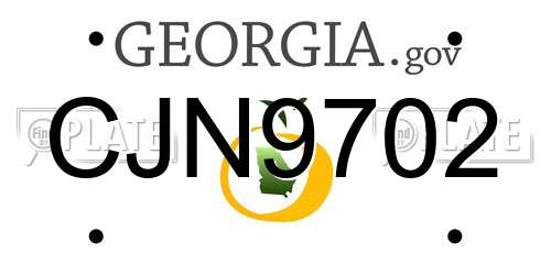 CJN9702 Georgia License Plate