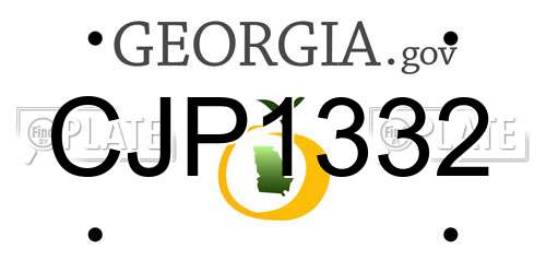 CJP1332 Georgia License Plate