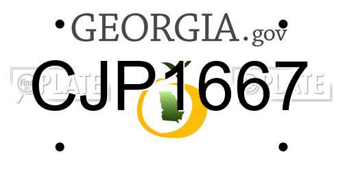 CJP1667 Georgia License Plate