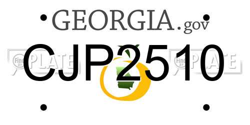 CJP2510 Georgia License Plate