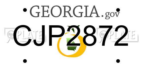 CJP2872 Georgia License Plate