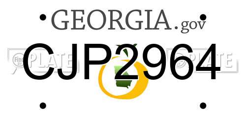CJP2964 Georgia License Plate