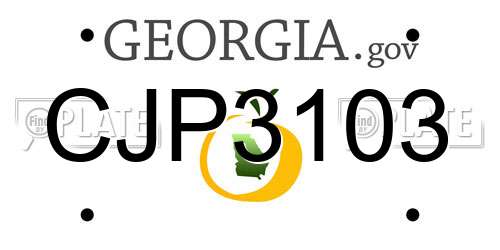 CJP3103 Georgia License Plate