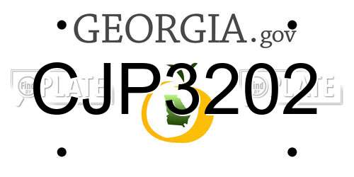 CJP3202 Georgia License Plate