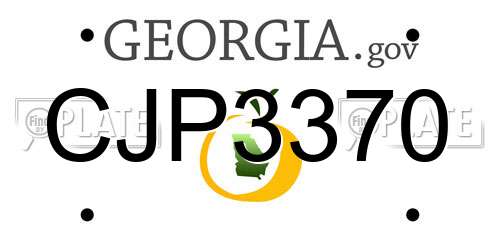 CJP3370 Georgia License Plate