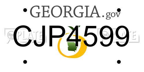 CJP4599 Georgia License Plate