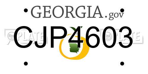 CJP4603 Georgia License Plate