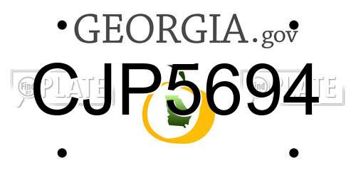 CJP5694 Georgia License Plate