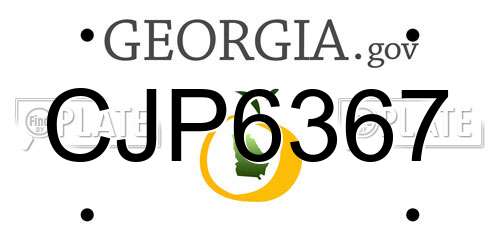 CJP6367 Georgia License Plate