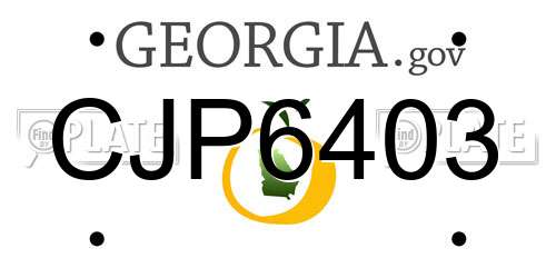 CJP6403 Georgia License Plate