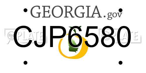 CJP6580 Georgia License Plate