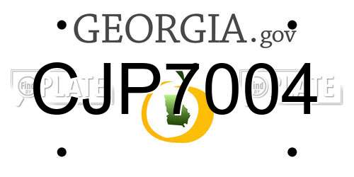 CJP7004 Georgia License Plate