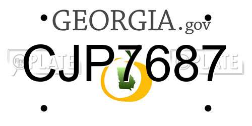 CJP7687 Georgia License Plate