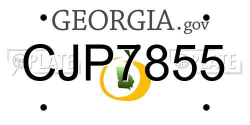 CJP7855 Georgia License Plate