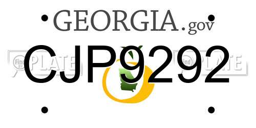 CJP9292 Georgia License Plate