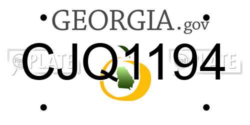 CJQ1194 Georgia License Plate