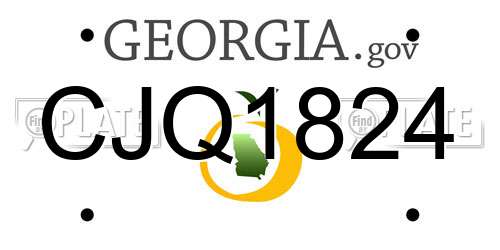 CJQ1824 Georgia License Plate