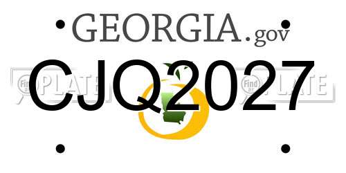 CJQ2027 Georgia License Plate