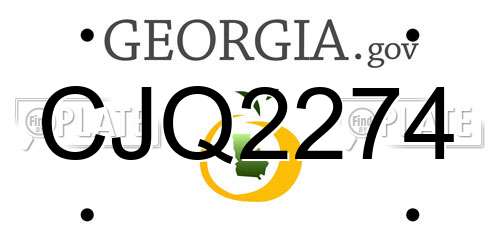 CJQ2274 Georgia License Plate