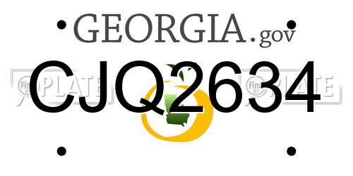 CJQ2634 Georgia License Plate