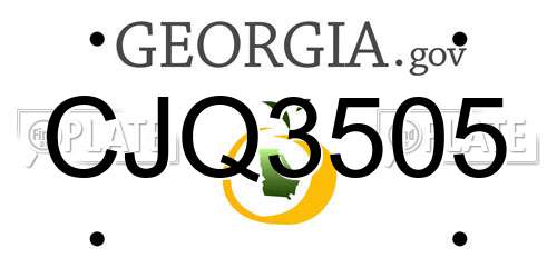 CJQ3505 Georgia License Plate