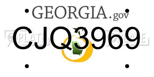 CJQ3969 Georgia License Plate