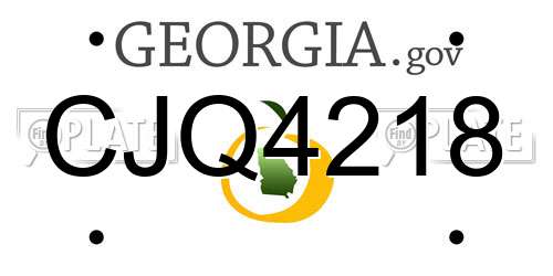 CJQ4218 Georgia License Plate