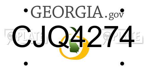 CJQ4274 Georgia License Plate