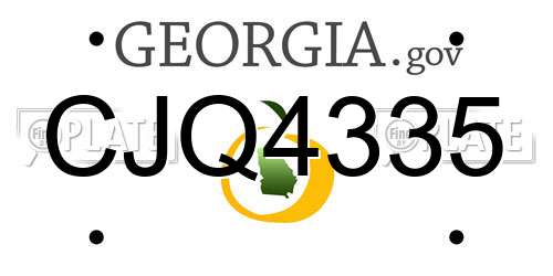 CJQ4335 Georgia License Plate