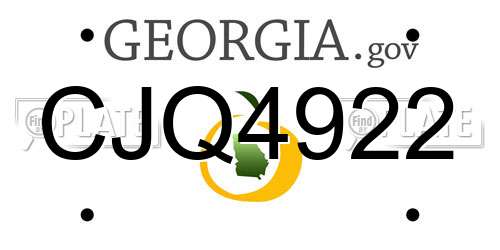 CJQ4922 Georgia License Plate
