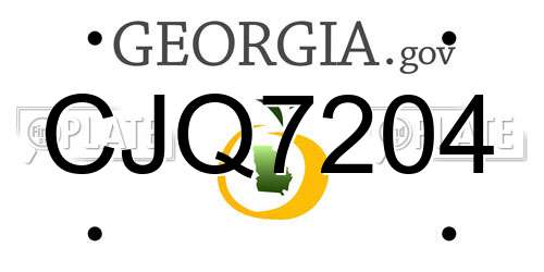 CJQ7204 Georgia License Plate