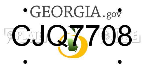 CJQ7708 Georgia License Plate