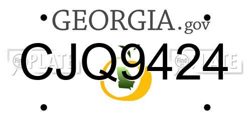 CJQ9424 Georgia License Plate