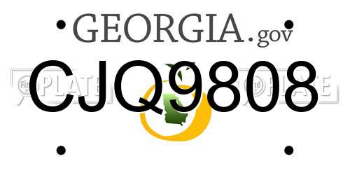 CJQ9808 Georgia License Plate