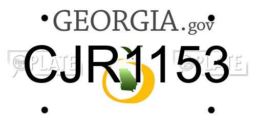 CJR1153 Georgia License Plate