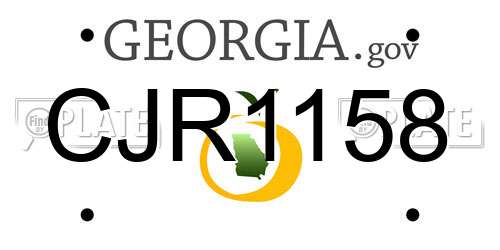 CJR1158 Georgia License Plate